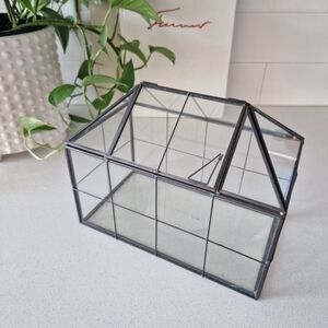Glass Terrarium Greenhouse House Shape Display Box Planter